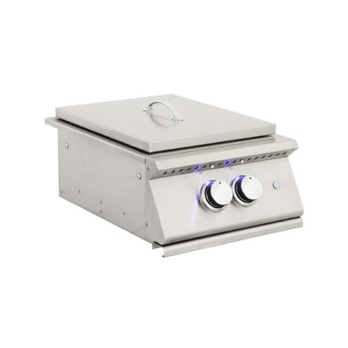 RCS Premier Pro 60000 BTU Stainless Steel Natural Gas Power Burner with LED Lighting  and  Stainless Steel Lid