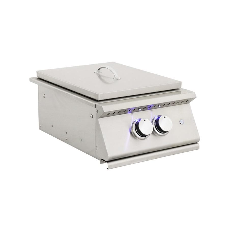 RCS Premier Pro 60000 BTU Stainless Steel Natural Gas Power Burner with LED Lighting  and  Stainless Steel Lid