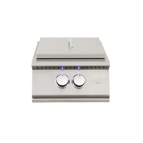 RCS Premier Pro 60000 BTU Stainless Steel Natural Gas Power Burner with LED Lighting  and  Stainless Steel Lid