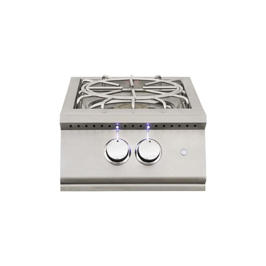RCS Premier Pro 60000 BTU Stainless Steel Natural Gas Power Burner with LED Lighting  and  Stainless Steel Lid