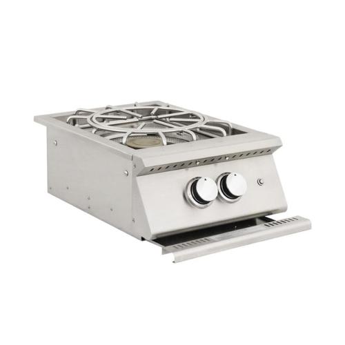 RCS Premier Pro 60000 BTU Stainless Steel Propane Gas Power Burner with LED Lighting  and  Stainless Steel Lid