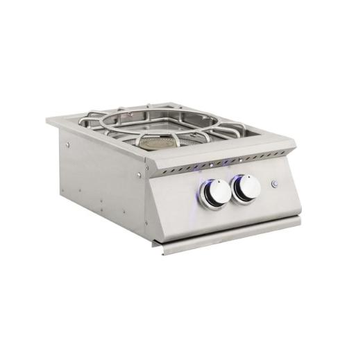 RCS Premier Pro 60000 BTU Stainless Steel Propane Gas Power Burner with LED Lighting  and  Stainless Steel Lid