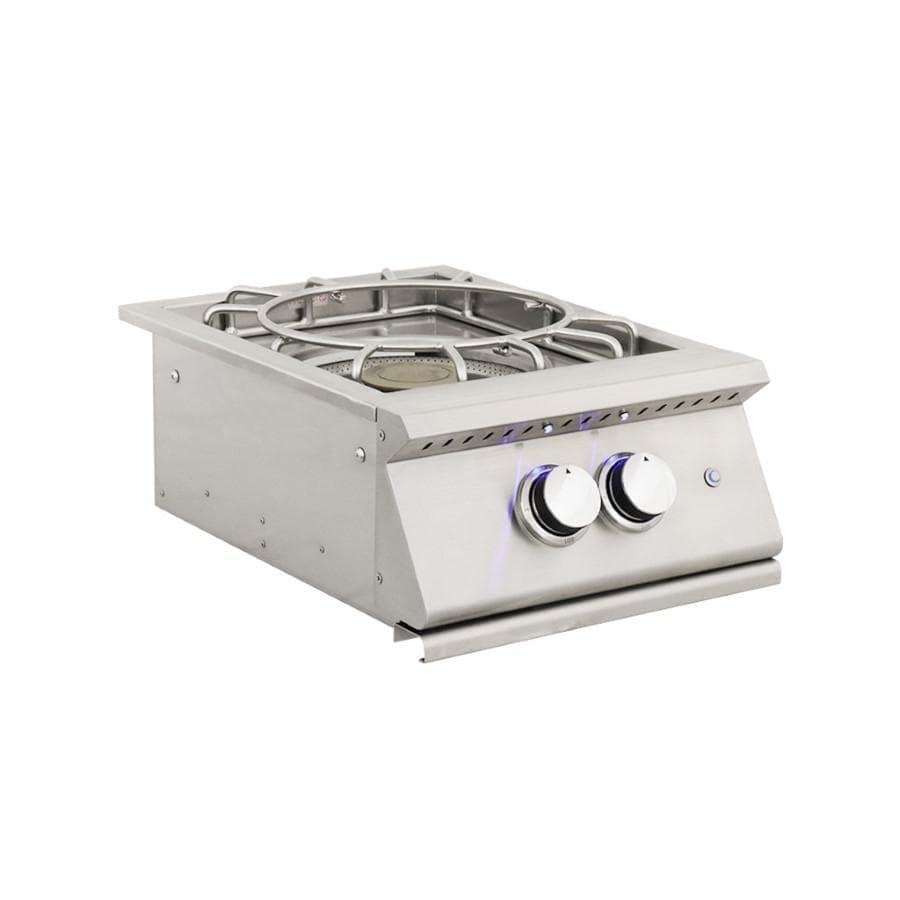 RCS Premier Pro 60000 BTU Stainless Steel Propane Gas Power Burner with LED Lighting  and  Stainless Steel Lid