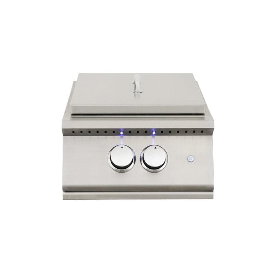 RCS Premier Pro 60000 BTU Stainless Steel Propane Gas Power Burner with LED Lighting  and  Stainless Steel Lid