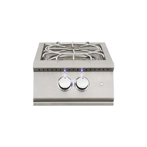 RCS Premier Pro 60000 BTU Stainless Steel Propane Gas Power Burner with LED Lighting  and  Stainless Steel Lid