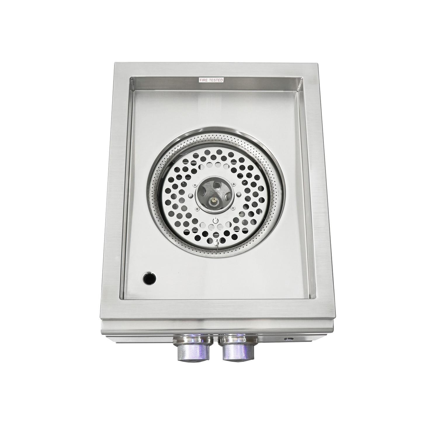 RCS Cutlass Pro Series 60000 BTU Built In Propane Gas Power Burner with Stainless Steel Lid
