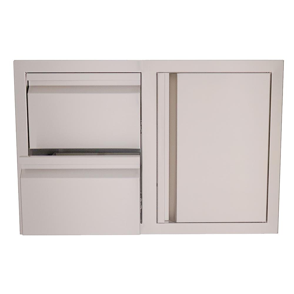 RCS Valiant Series 33 Inch Stainless Steel Double Drawer  and  Door Combo   Soft Close   Right Hinge