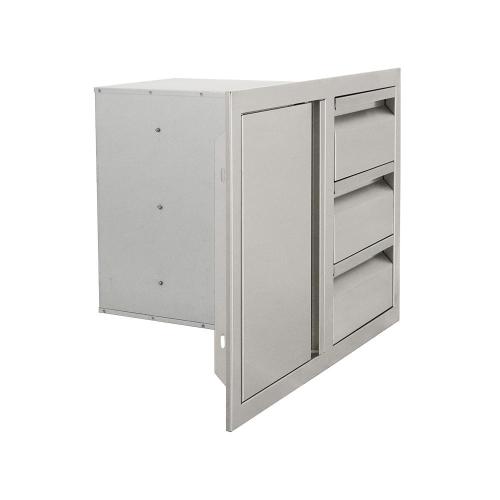 RCS Valiant Series 33 Inch Stainless Steel Triple Drawer  and  Door Combo   Soft Close   Left Hinge