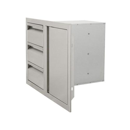 RCS Valiant Series 33 Inch Stainless Steel Triple Drawer  and  Door Combo   Soft Close   Right Hinge