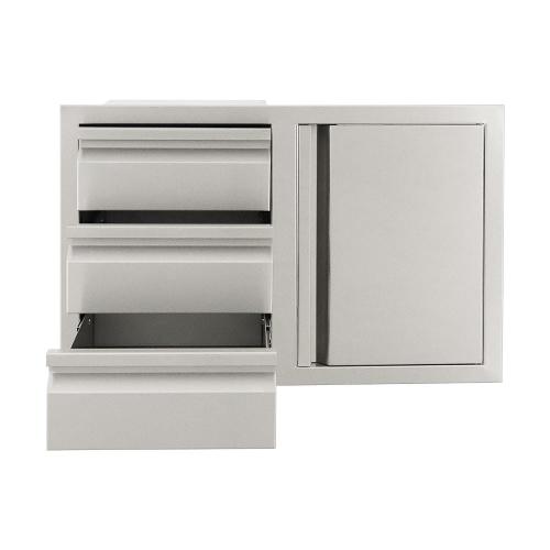 RCS Valiant Series 33 Inch Stainless Steel Triple Drawer  and  Door Combo   Soft Close   Right Hinge