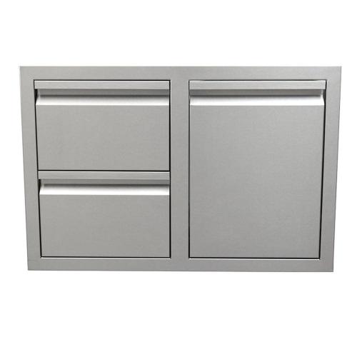 RCS Valiant Series 33 Inch Stainless Steel Double Drawer  and  Propane Tank Storage   Fully Enclosed