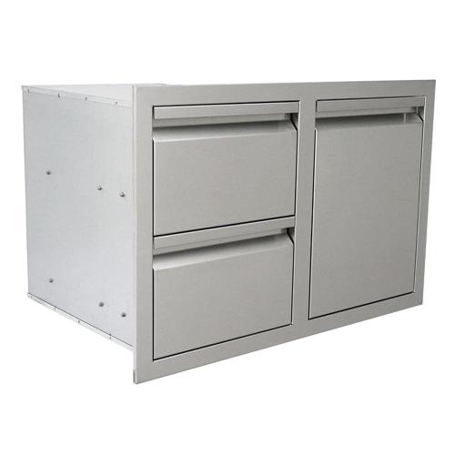 RCS Valiant Series 33 Inch Stainless Steel Double Drawer  and  Propane Tank Storage   Fully Enclosed