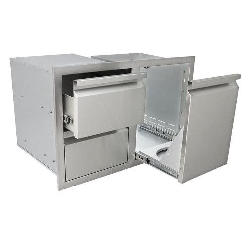 RCS Valiant Series 33 Inch Stainless Steel Double Drawer  and  Propane Tank Storage   Fully Enclosed