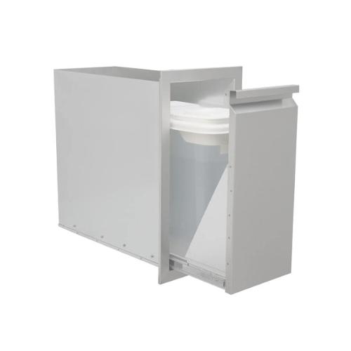 RCS Valiant Series 14 Inch Stainless Steel Charcoal  and  Pellet Storage Drawer   Fully Enclosed