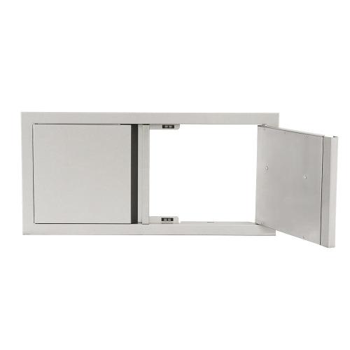 RCS Valiant Series 33 Inch Stainless Steel Low Profile Double Access Door   Soft Close