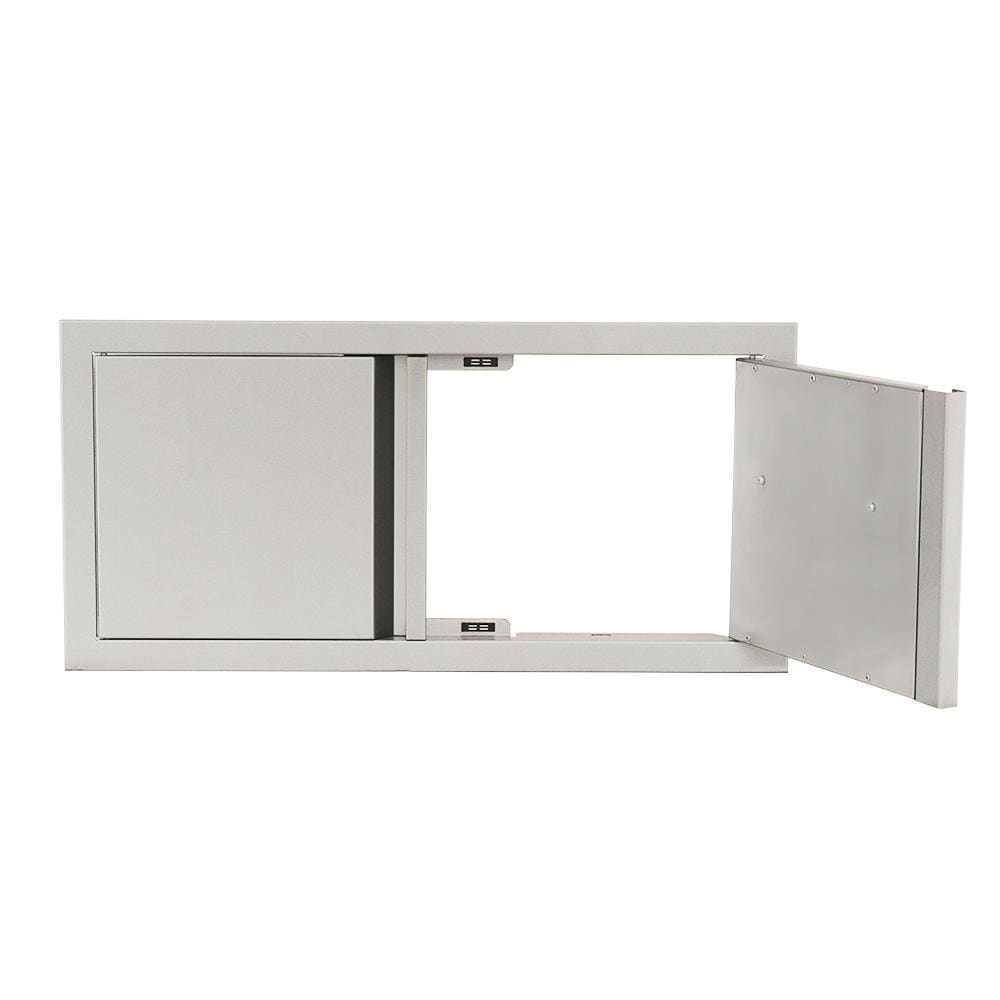 RCS Valiant Series 33 Inch Stainless Steel Low Profile Double Access Door   Soft Close