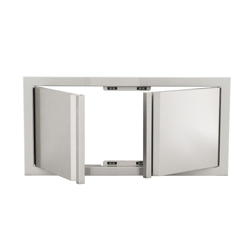 RCS Valiant Series 33 Inch Stainless Steel Low Profile Double Access Door   Soft Close
