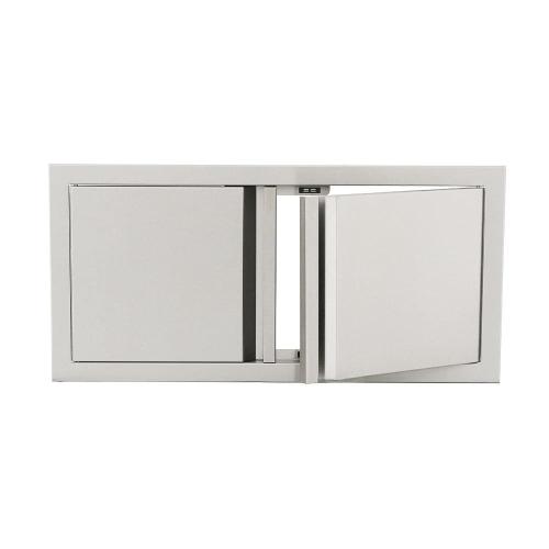 RCS Valiant Series 33 Inch Stainless Steel Low Profile Double Access Door   Soft Close