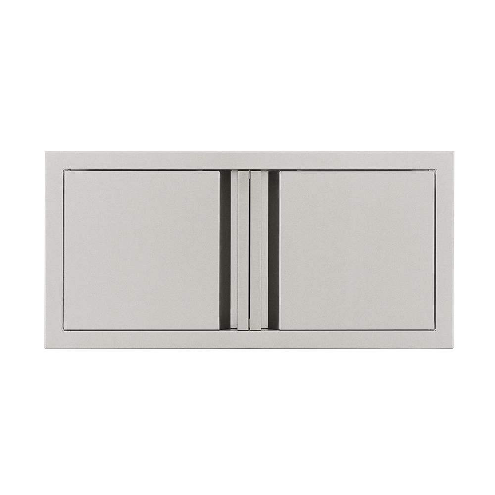 RCS Valiant Series 33 Inch Stainless Steel Low Profile Double Access Door   Soft Close