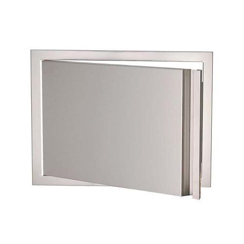 RCS Valiant Series 27 Inch Stainless Steel Horizontal Single Access Door   Soft Close   Left Hinge