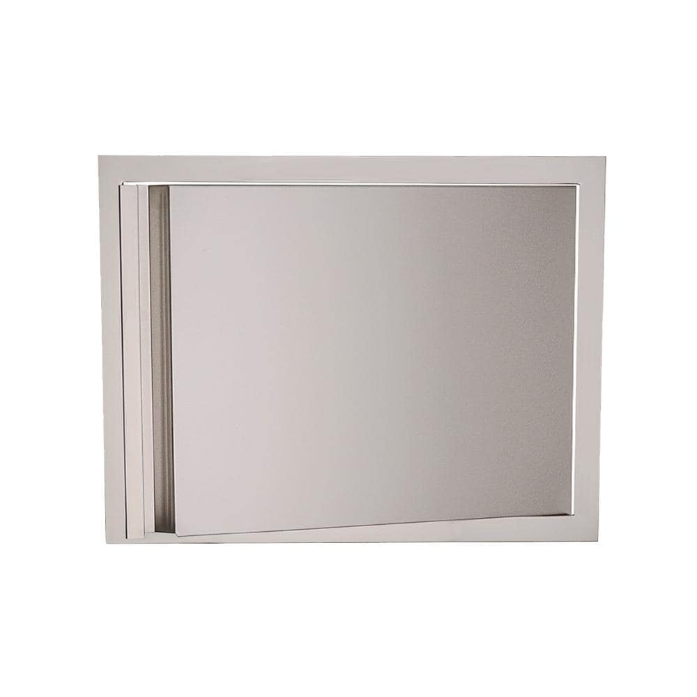 RCS Valiant Series 27 Inch Stainless Steel Horizontal Single Access Door   Soft Close   Right Hinge