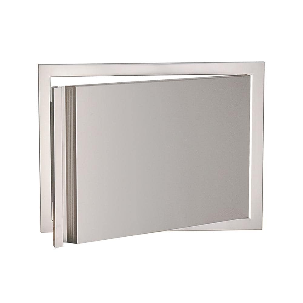RCS Valiant Series 27 Inch Stainless Steel Horizontal Single Access Door   Soft Close   Right Hinge