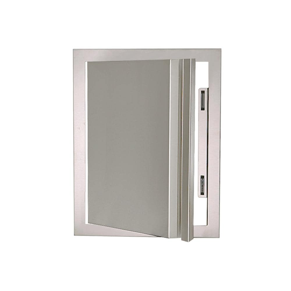 RCS Valiant Series 20 Inch Stainless Steel Vertical Single Access Door   Large   Soft Close   Left Hinge