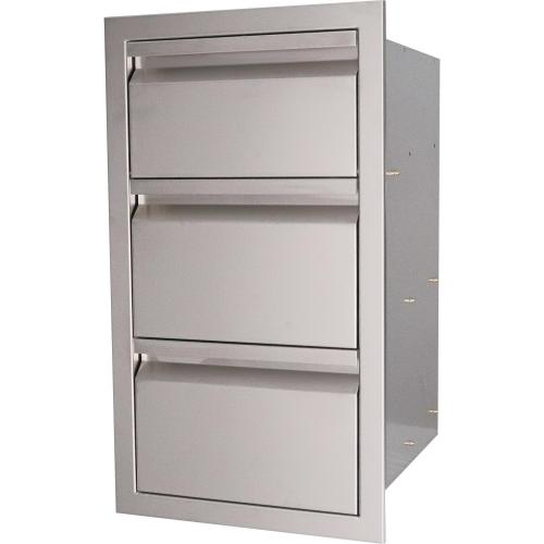 RCS Valiant Series 17 Inch Stainless Steel Double Drawer  and  Paper Towel Holder Combo   Fully Enclosed