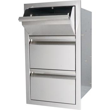 RCS Valiant Series 17 Inch Stainless Steel Double Drawer and Paper Towel Holder Combo Fully Enclosed 2350