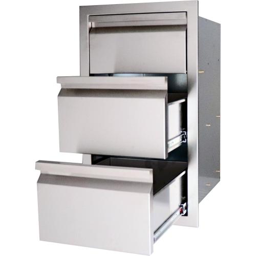 RCS Valiant Series 17 Inch Stainless Steel Double Drawer  and  Paper Towel Holder Combo   Fully Enclosed