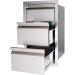 RCS Valiant Series 17 Inch Stainless Steel Double Drawer  and  Paper Towel Holder Combo   Fully Enclosed