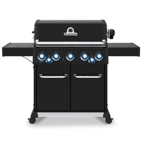 Broil King Baron 590 PRO 5 Burner Gas Grill with Rotisserie and Side Burner   Shadow   Natural Gas