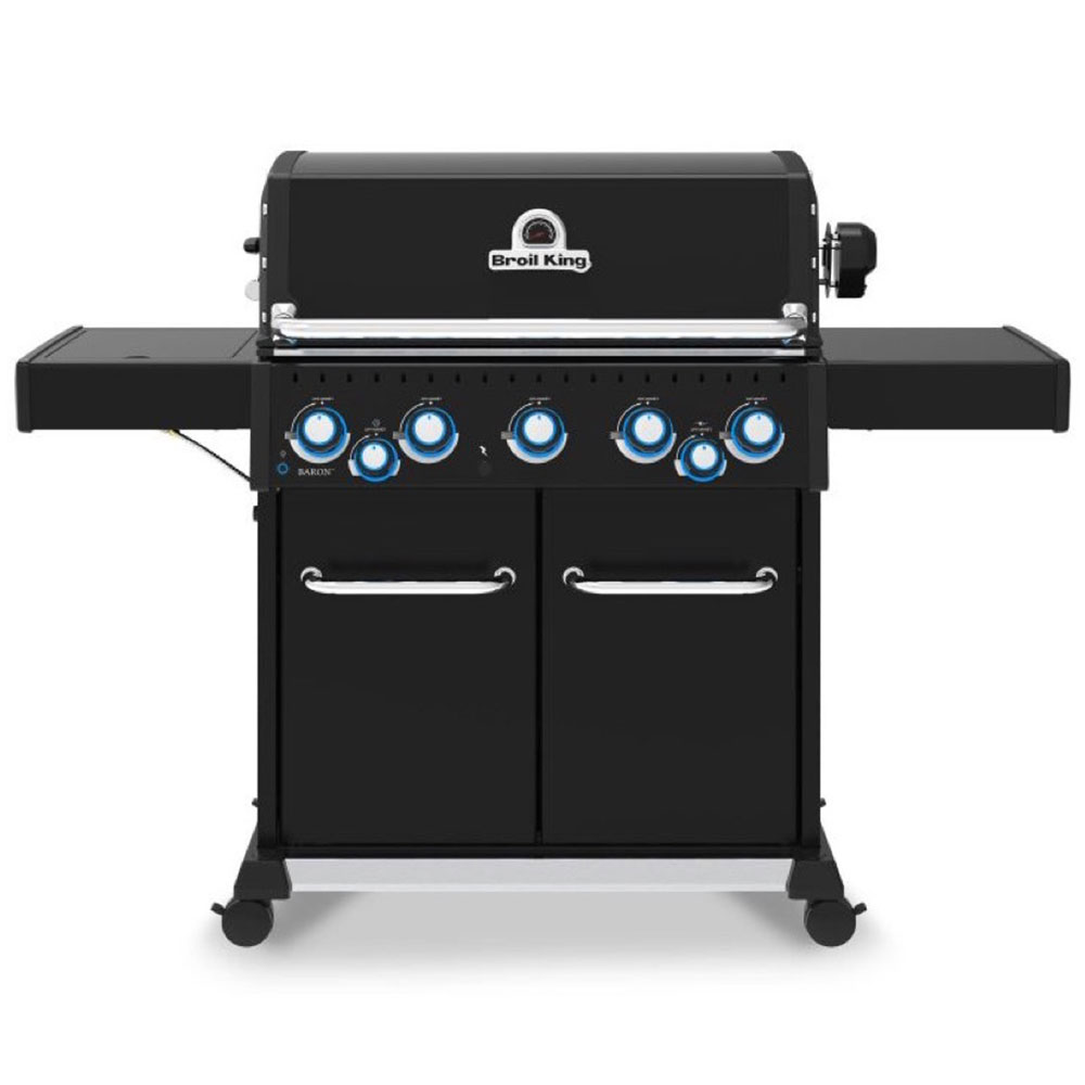 Broil King Baron 590 PRO 5 Burner Gas Grill with Rotisserie and Side Burner   Shadow   Natural Gas