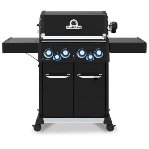 Broil King Baron 490 PRO 4 Burner Gas Grill With With Rotisserie and Side Burner   Shadow   Natural Gas