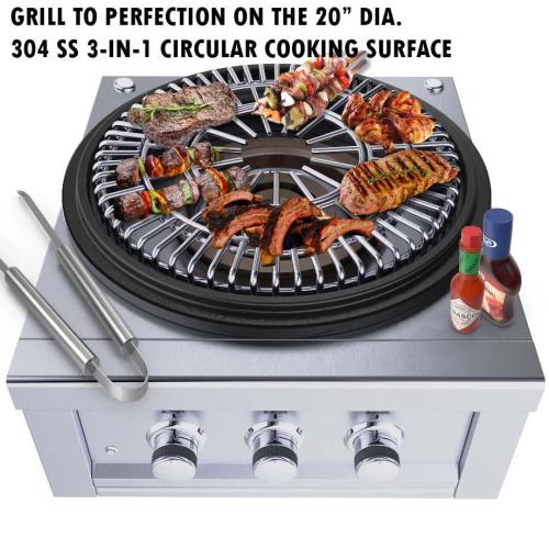Sunstone Grill 24 Inch Built In 65000 BTU Propane Gas Cirque Power Burner Complete Package