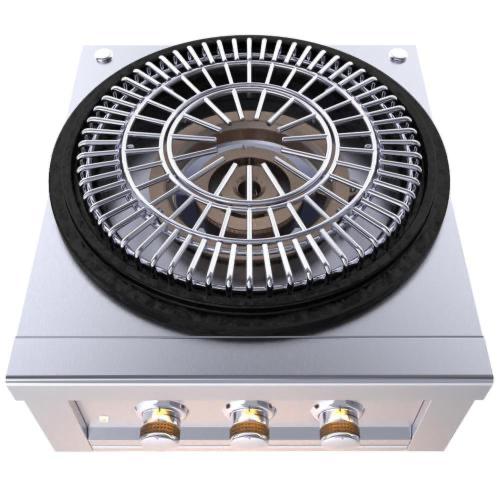 Sunstone Grills 24 Inch Built In 65000 BTU Propane Gas Cirque Power Burner with Flat Top Griller Package