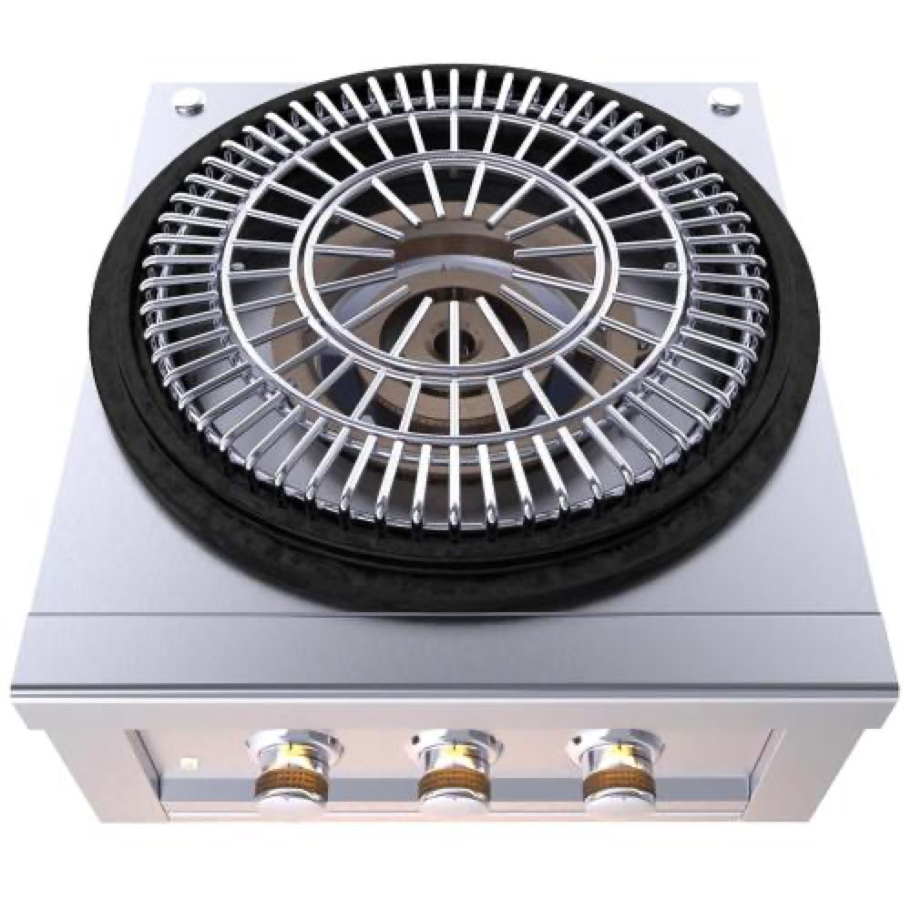 Sunstone Grills 24 Inch Built In 65000 BTU Propane Gas Cirque Power Burner with Flat Top Griller Package