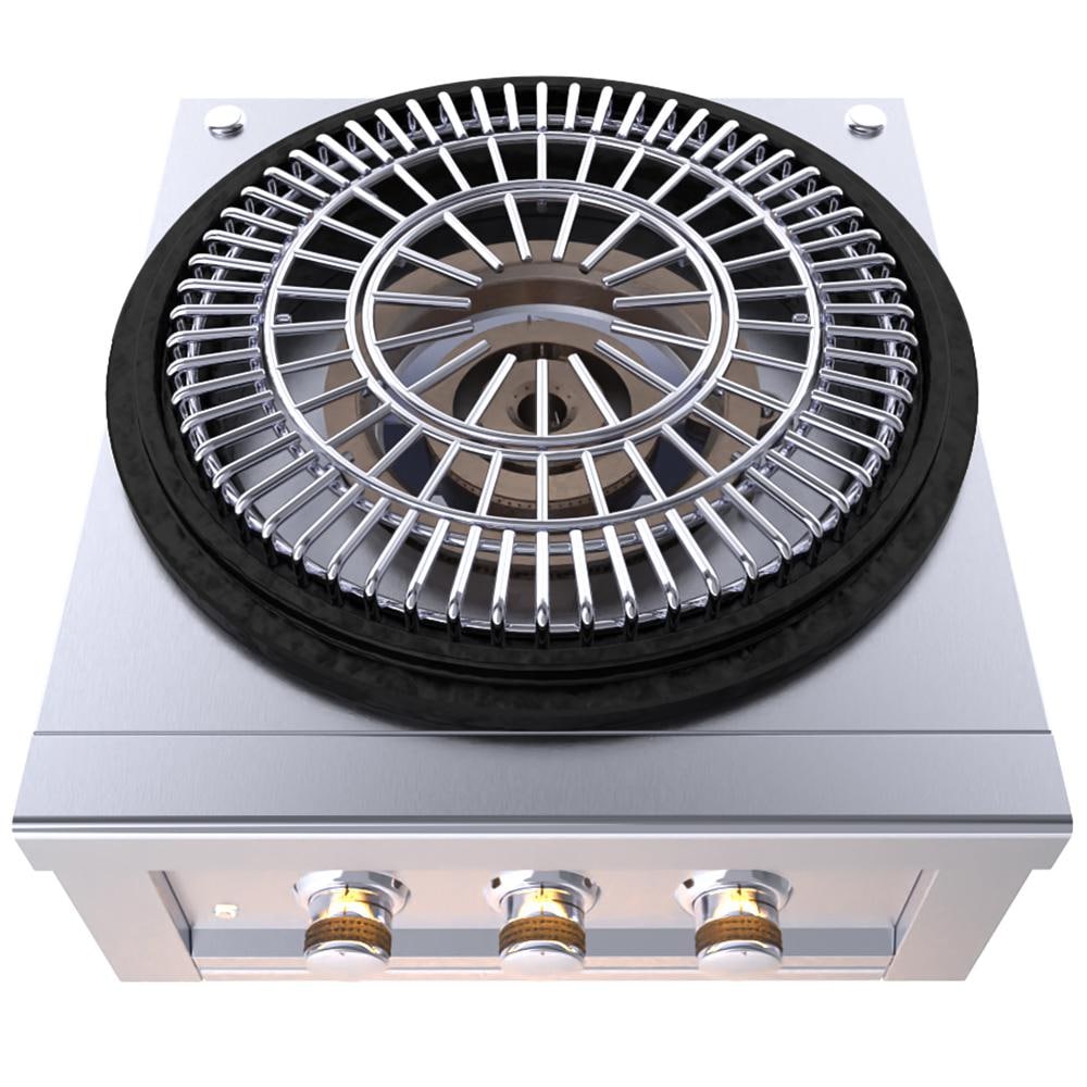 Sunstone Grill 24 Inch Built In 65000 BTU Natural Gas Cirque Power Burner with Flat Top Griller Package
