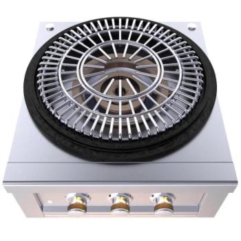 Sunstone Grills 24 Inch Built In 65 000 BTU Natural Gas Cirque Power Burner with Flat Top Griller Package SUN24PCB PB NG 350