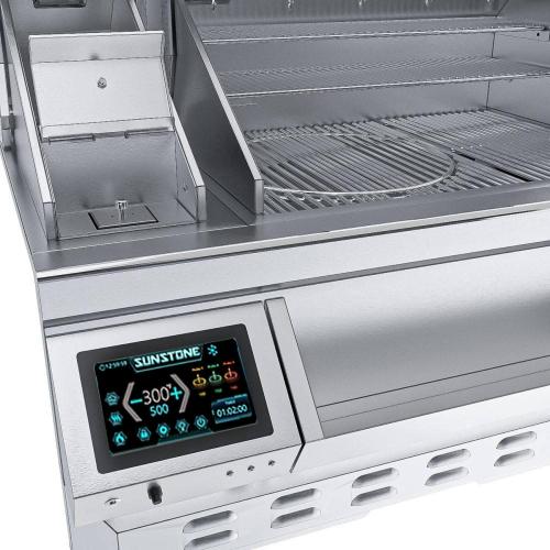Sunstone Grill 40 Inch Built In Electric Pellet Grill with Integrated Cold Smoker