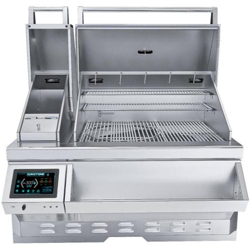 Sunstone Grill 40 Inch Built In Electric Pellet Grill with Integrated Cold Smoker