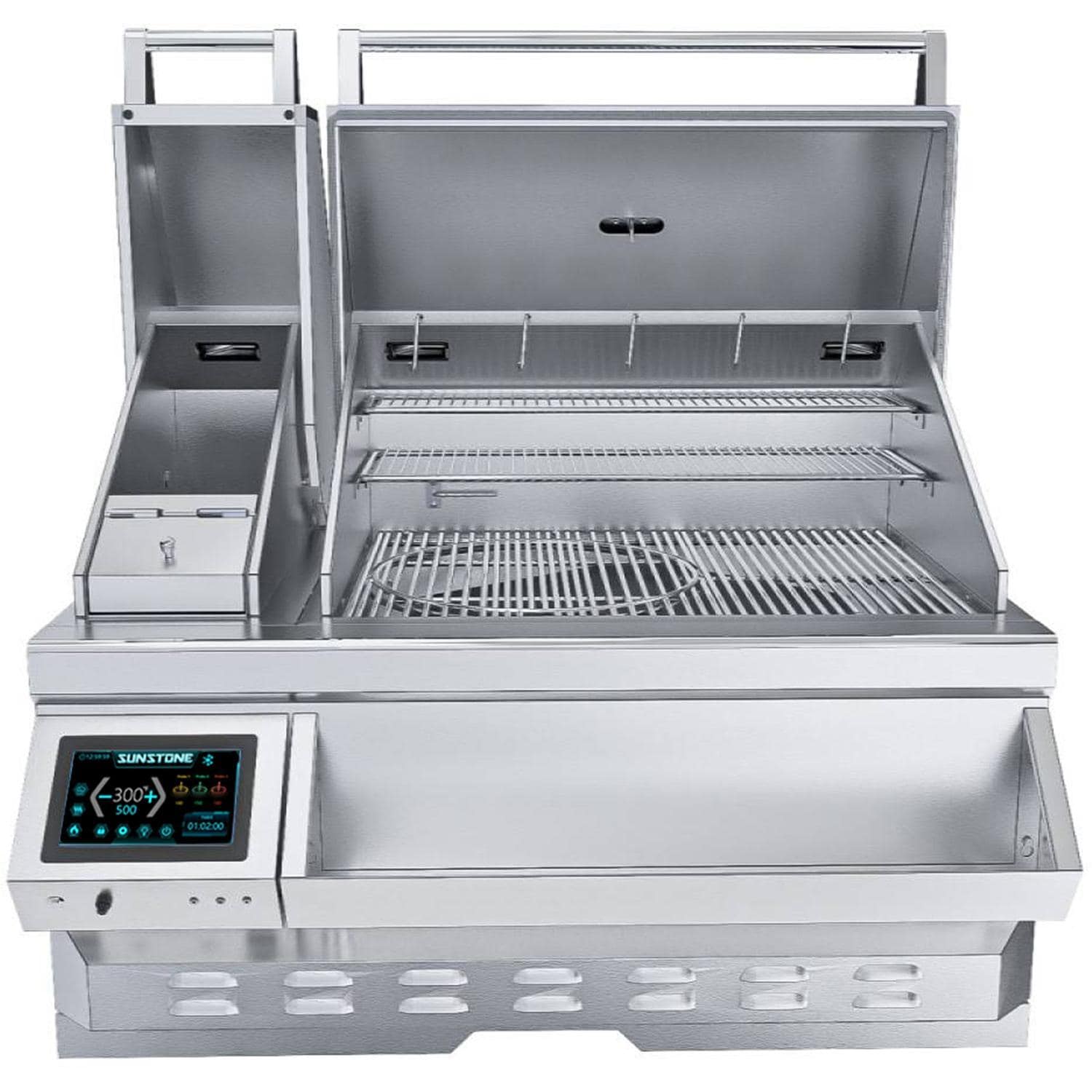 Sunstone Grill 40 Inch Built In Electric Pellet Grill with Integrated Cold Smoker