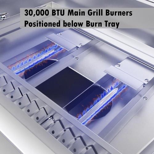 Wood Burning Combo Grill with Infrared Rear Burner