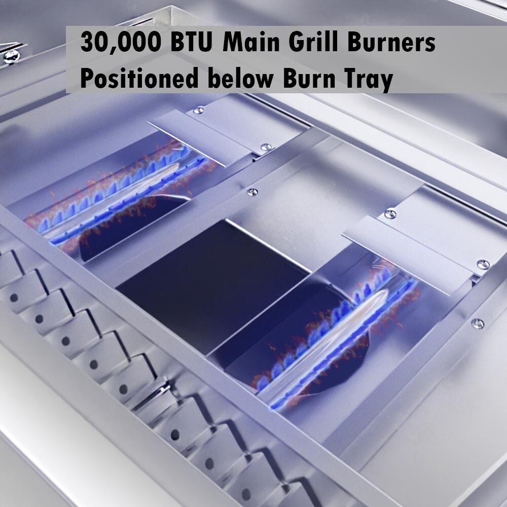 Wood Burning Combo Grill with Infrared Rear Burner