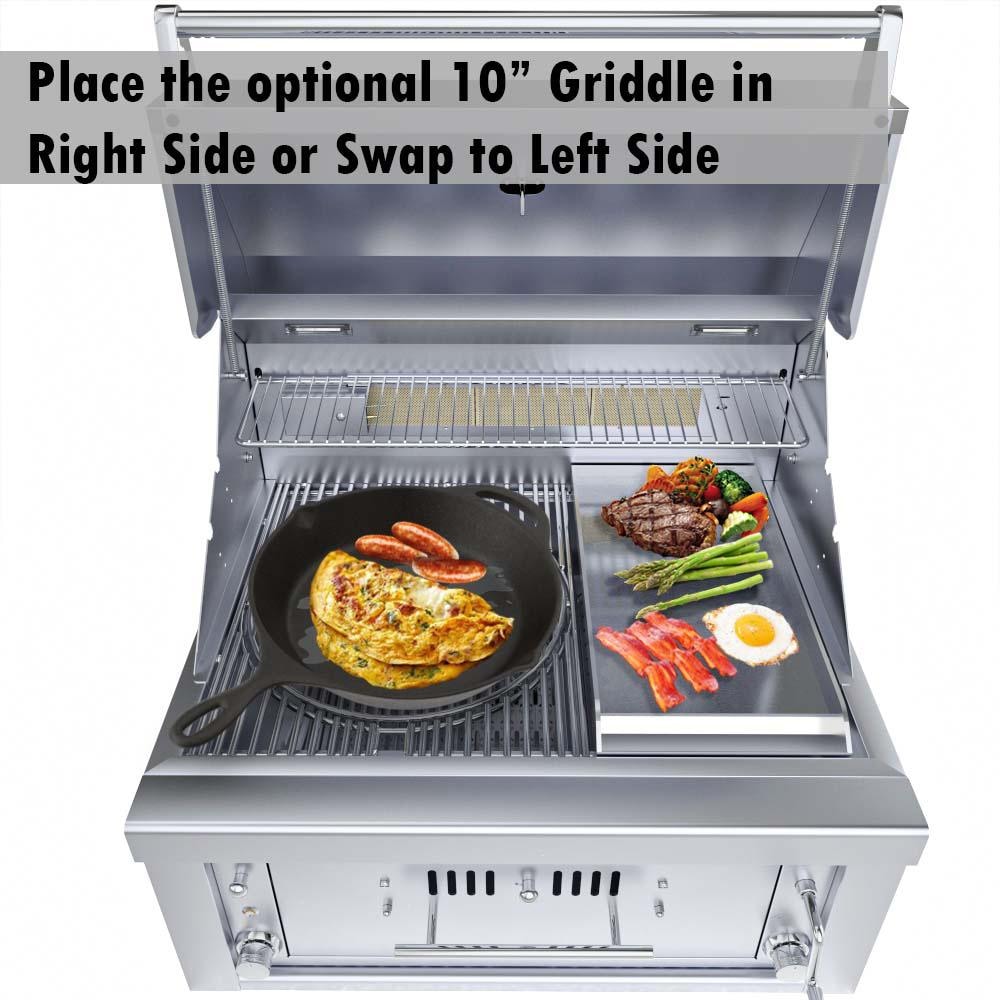 Wood Burning Combo Grill with Infrared Rear Burner