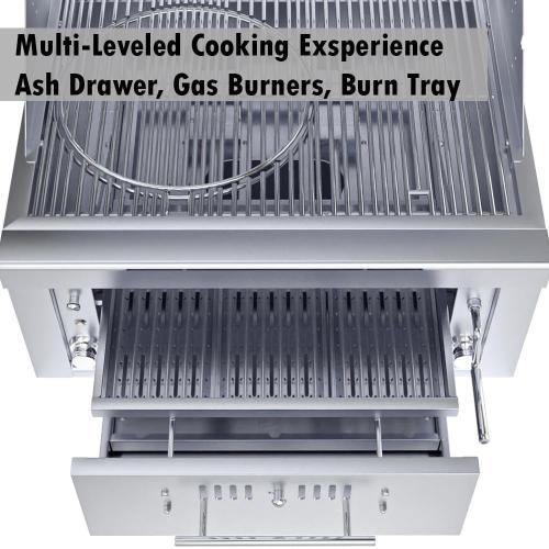 Wood Burning Combo Grill with Infrared Rear Burner