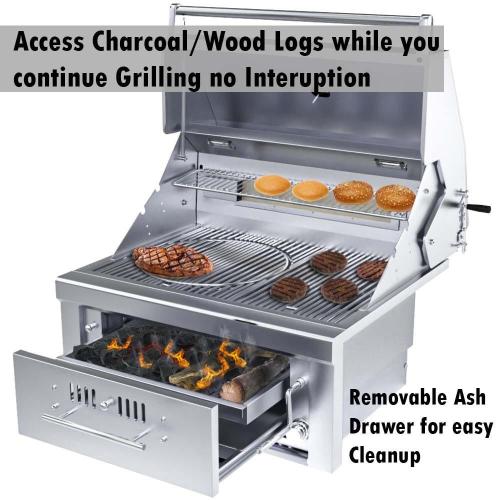 Wood Burning Combo Grill with Infrared Rear Burner