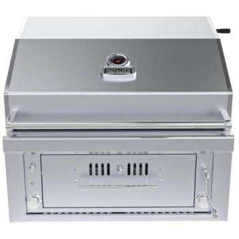 Sunstone Grills Series 30 Inch Built In Single Zone Hybrid Propane Gas and Charcoal Wood Burning Combo Grill with Infrared Rear Burner SUNCHSZ30IR LP350