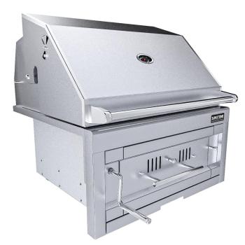 Sunstone Grill Series 28 Inch Built In Single Zone 304 Stainless Steel Charcoal Grill Angle350