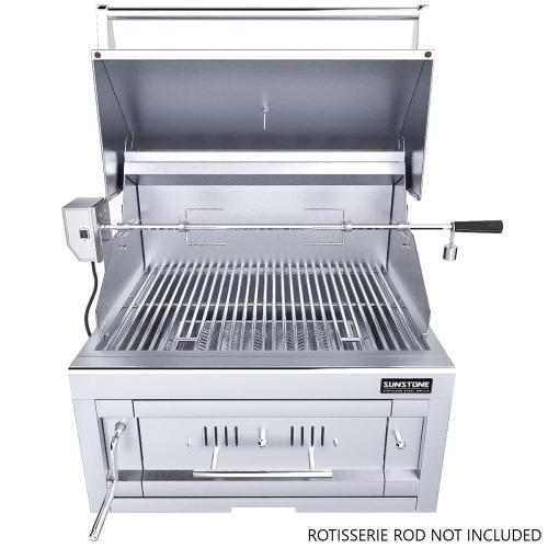 Sunstone Grills Series 28 Inch Built In Single Zone 304 Stainless Steel Charcoal Grill